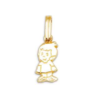 New 14k Yellow Gold Little Boy Child Charm Pendant  VistaBella Jewelry 