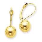 Jewelry Adviser earrings 14k Polished 8mm Ball Leverback Earrings