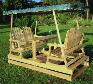 Rustic Cedar Deluxe Outdoor Garden Glider w/Sun Roof  