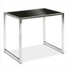 Black Glass Chrome End Table  