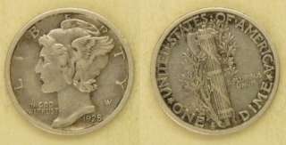 Mercury Dime 1928 S XF  Lg.S  