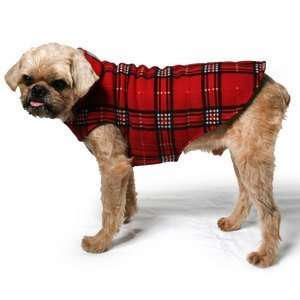    Reversible Double Layer Fleece Dog Coat 22 RED_PLAID