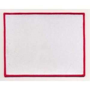 Blank Patch 6x4.75 White Background Red Border Heat Seal Back NEW For 