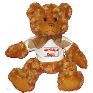  AUSTRALIA ROCKS Plush Teddy Bear with WHITE T Shirt Toys 