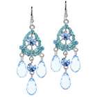 WMU Beryls Blue Crystal Jewelry   Chandelier Earrings