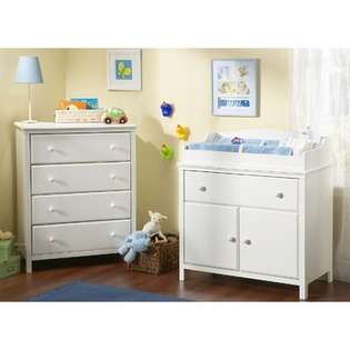 South Shore Cotton Candy Four Drawer Chest and Compact Changing Table 