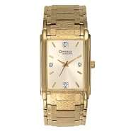 Caravelle Mens Dress Watch with Champagne Diamond Accent Dial & Link 
