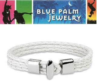 White 4 String Braided Leather Bracelet Wristband B3  