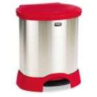 Rubbermaid Commercial Step On Container, Stainless Steel, 23 gal, Red