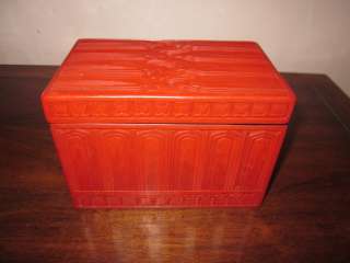 Antique Cinnabar jewelry box w/ original numbered Box Peoples Republic 