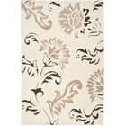   SG463 1128 Cream and Dark Brown Shag Area Rug, 4 Feet by 6 Feet