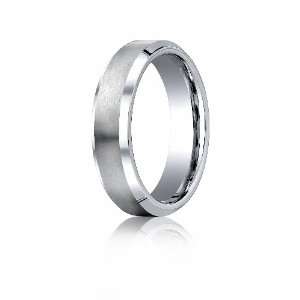 CobaltchromeTM 6mm Comfort Fit Satin Finished Beveled Edge Design Ring 
