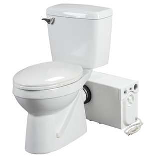 Bathroom Anywhere Elongated Rear Discharge Toilet with Macerator 