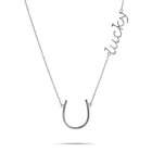   sterling silver horseshoe cz necklace sterling silver horseshoe cz