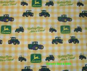   Tractor Yellow Check Plaid 3pc Kitchen Swags Swag Set Valance NEW