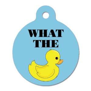  What The Duck   Pet ID Tag, 2 Sided Full Color, 4 Lines 