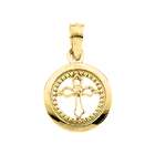   Gold 0.01 ct. Diamond Childrens Cross Pendant with Cable Chain   15