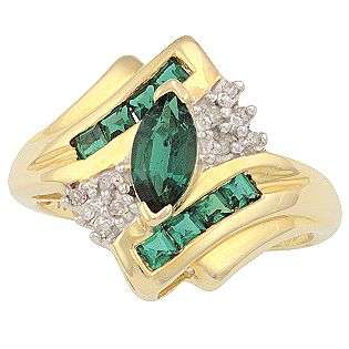 Emerald Ring with Diamond Accents  Jewelry Gemstones Rings 