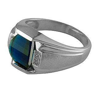   Created Sapphire and Diamond Mens Ring  Jewelry Mens Jewelry Rings