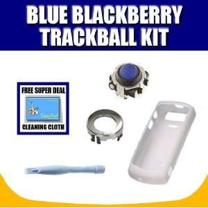 Royal Blue Trackball + White BlackBerry Skin for BlackBerry Pearl 
