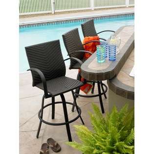   Leather Finish All Weather Wicker Swivel Dining Rockers   set of two