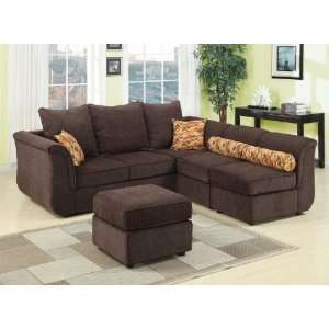  Acme 15230 Caisy Chenille Fabric Sectional Sofa Set 