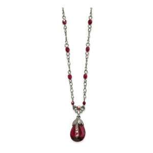  Red Aurora Borealis Crystal 16w/Ext Necklace Jewelry