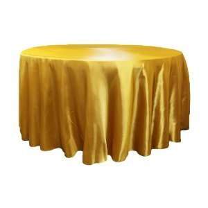  120 inch Round Gold Satin Tablecloth (10 Pack) Everything 