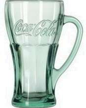 Libbey Coca Cola 14.5 oz Green Glass Handle Mug 12pc  