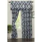 Jaclyn Smith Traditions Jacquard Damask Navy And Gray Window Panels