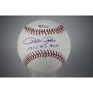   Autographed Baseball   with 1975 Ws Mvp Inscription 