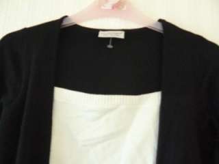ATMOSPHERE BLACK CARDIGAN AND WHITE TOP SIZE UK 8  