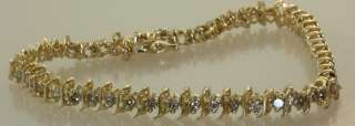 10k yellow gold 1.5 diamond tennis bracelet estate 8.4g  