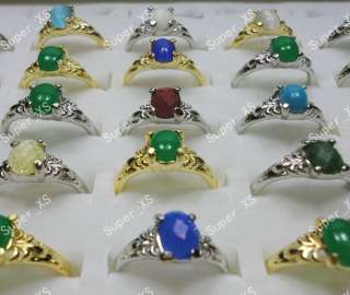 wholesale jewelry mixed lots 50pcs Malay Jade & cat eye rings new free 