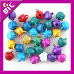 100 X Mixed Color Jingle Bells Beads Xmas Christmas Charms Jewelry 