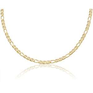   Gold Figarucci Link Chain Necklace 4mm Wide 22 inch Long   Weighing