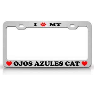  I LOVE MY OJOS AZULES Cat Pet Animal High Quality STEEL 