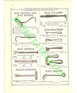 1899 Box Scraper, Hay Hook, Nail Claw Antique AD  