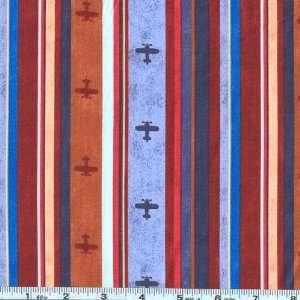   Away Landing Stripes Multi Fabric By The Yard Arts, Crafts & Sewing