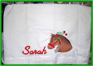 PERSONALIZED EMBROIDERED HORSE / PONY PILLOW CASE  