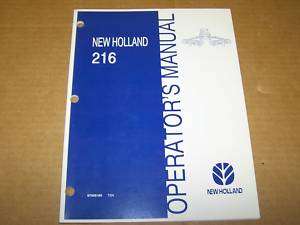 451) New Holland Operator Manual 216 Unitized Hay Rake  