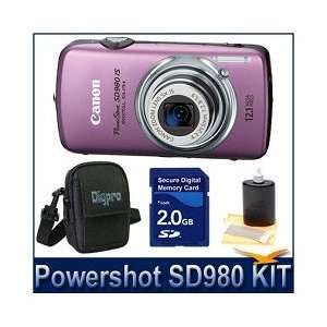 Canon Powershot SD980IS Purple 12MP Digital ELPH Camera with 5x Ultra 