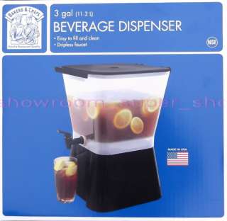 easy to fill and clean dripless faucet 3 gal beverage dispenser bpa 
