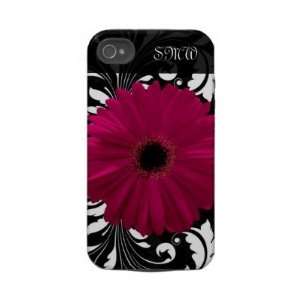   Black and White Swirl Iphone 4 Tough Case Cell Phones & Accessories