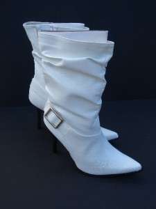 Torta Caliente White Patient leather Boot Shoes Size 5  