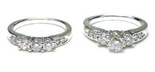   14k White Gold & 1.50 carat Diamond Ladies Engagement Ring Wedding Set