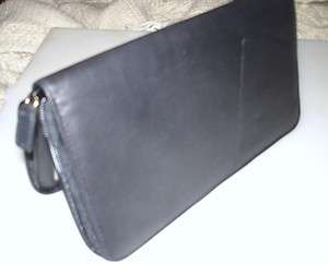 New Passport Case Travel Wallet Black Zipper Genuine Leather  