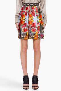 Givenchy Multicolor Iris Print Silk Skirt for women  