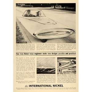1961 Ad International Nickel Co INCO Gyron Future Car   Original Print 