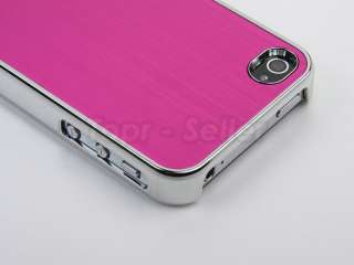 Blue Deluxe Aluminum Chrome Case Cover For iPhone 4 4S 4G + Protector 